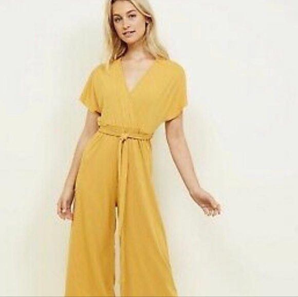 Flared Rib Knit Jumpsuit - Picture 1 of 9